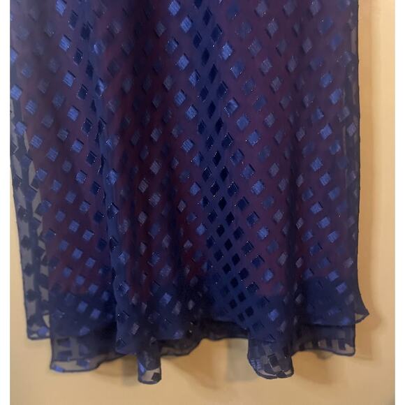 Lavande Shift Dress Flounce Hem Flutter Sleeves - Size 14 - Picture 2 of 7